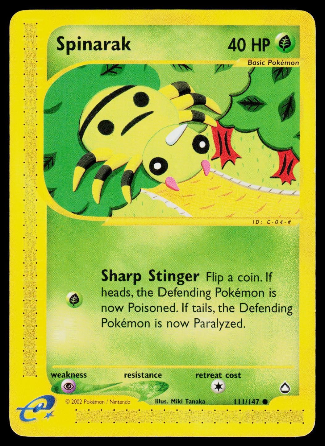 Spinarak Aquapolis 111/147 Common Pokemon Card