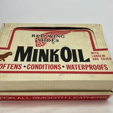 Red Wing Shoes MinkOil Vintage 1960s-1970s Countertop Product Sales Display Box