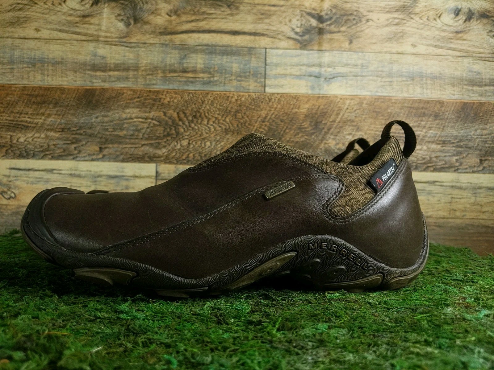 Merrell Polartec scarpe slip on in pelle marrone impermeabili suola Vibram donna 6 5