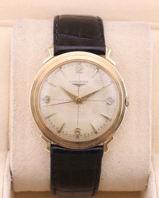 1950's Longines 14k Solid 33mm ''Turtle'' Case Manual wind Men watch working