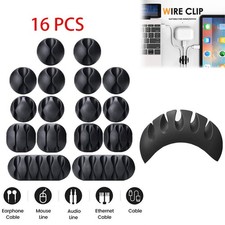 16 Pcs Cord Holder Cable Organizer Clips   Self Adhesive Cord Organizer for Desk