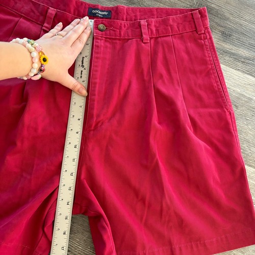 Vintage Y2K Dockers Khaki Shorts Vibrant Red Mens’ 36’ Waist Classic Fit 1990s - Picture 8 of 11