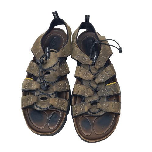 Sandali uomo Keen Daytona scarpe da trekking impermeabili pelle punta aperta marrone