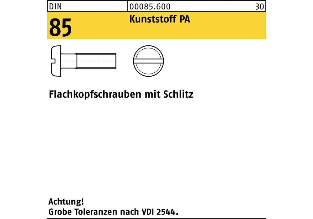 Термопластавтоматы Рейхера DIN 85/ISO 1580 Schlitz M 3 x 10 из полиамида