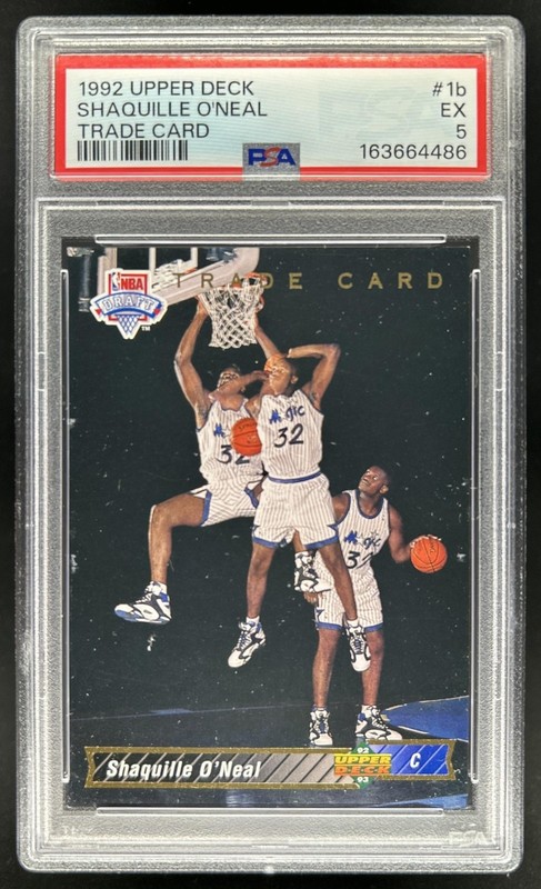 1992-93 Upper Deck Shaquille O'Neal Rookie RC #1b Magic PSA 5