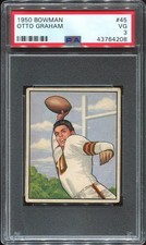 1950 Bowman #45 Otto Graham RC PSA 3 Cleveland Browns HOF Northwestern Univ.