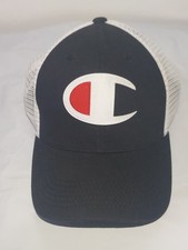 Vintage Champion Hat Giant C Patch Mesh Trucker Snapback Baseball Cap VGC