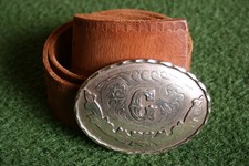 GUESS Brown Leather Belt w/Attached Buckle Women's Sz. L