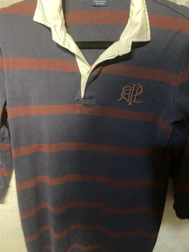 Ralph Lauren Rugby Shirt Dress Womens Size Large Multi-stripe Navy Burgundy Prep - Picture 6 of 10