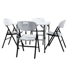 4PCs Plastic Folding Chairs White Commercial Quality Outdoor Wedding Party Chair