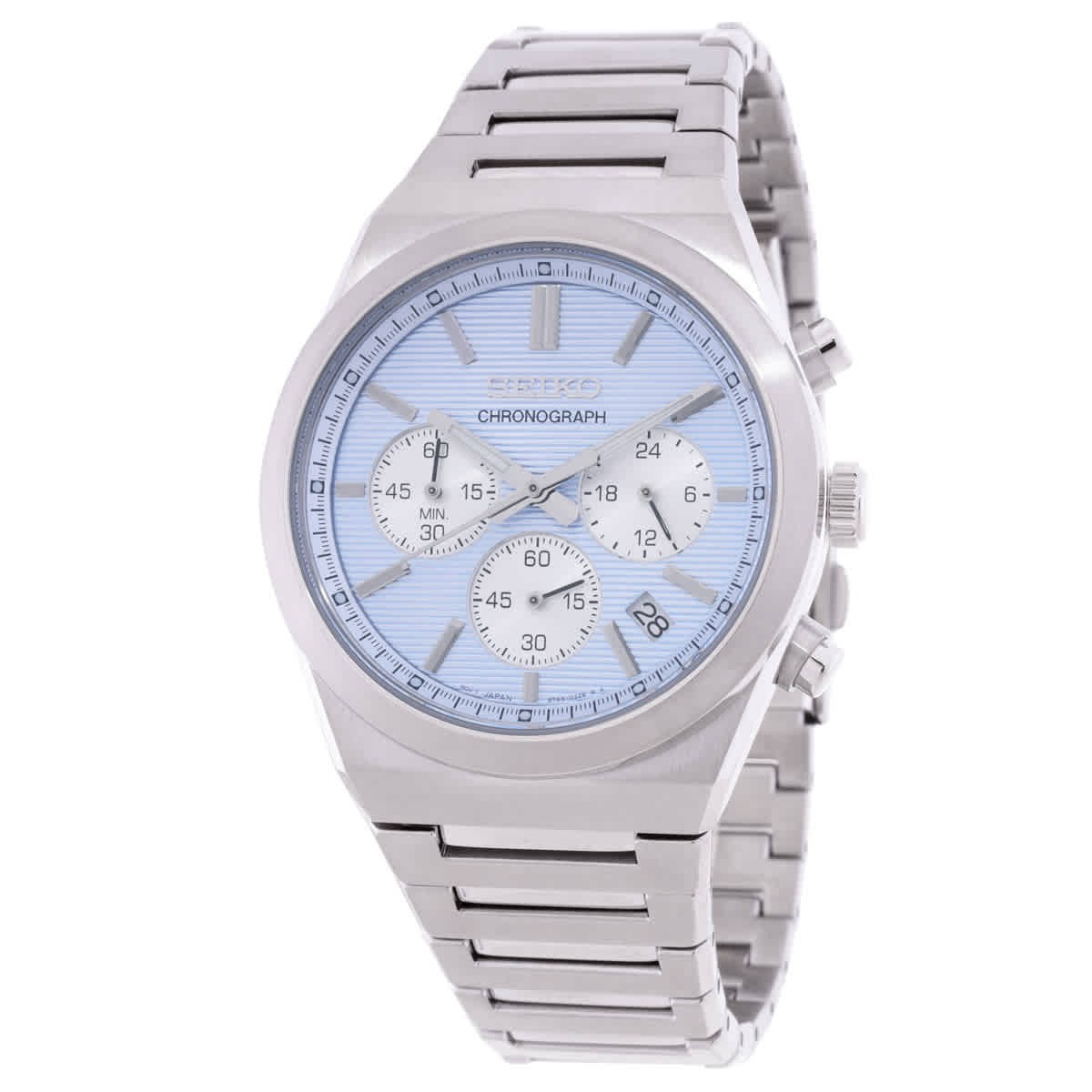 Seiko Sport Chronograph Quartz Light Blue Dial Men&apos;s Watch SSB459P1