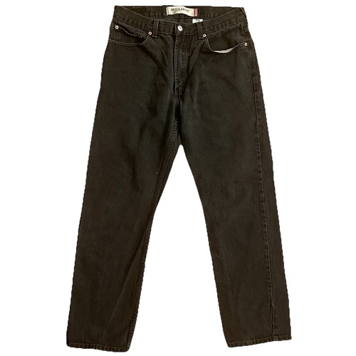 Pantalones de mezclilla Levis 505 negros Y2K de colección para hombre talla 34x32 pierna recta calce regular 11/04 - Imagen 2 de 11