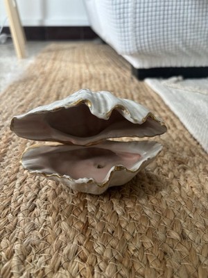   Dose / Taschenleerer - Vintage Capodimonte Muschel - italienisches Porzellan vergoldet