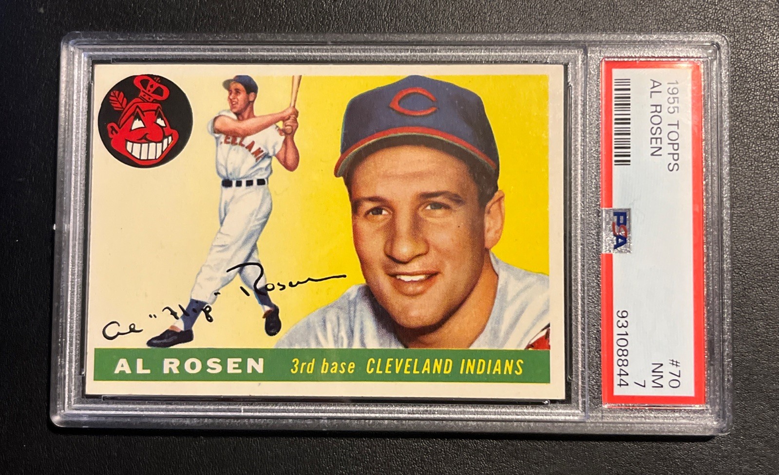 1955 Topps #70 Al Rosen Cleveland Indians Baseball Card Great Color PSA 7 NM