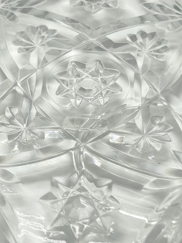 Anchor Hocking - Vintage Star Of David Crystal Cut Glass Small Plate. - Picture 17 of 20