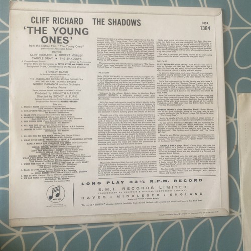 CLIFF RICHARD & THE SHADOWS "THE YOUNG ONES" VINYL LP MONO NM- (4) - Picture 2 of 9