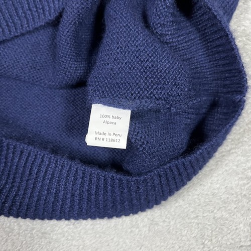 Apolis Global Citizen Sweater Mens Lage Blue Alpaca Wool Sweatshirt Elbow Patchs - Picture 10 of 13