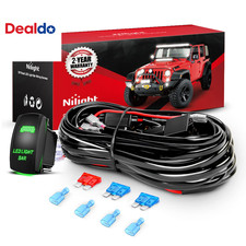 16AWG LED Light Bar Wiring Harness Kit 2 Leads 12V On/Off 5 Pin Rocker Switch Po