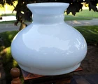 Vintage Hurricane OPAL MILK GLASS Flat Top Student GWTW LAMP SHADE 7" Fitter