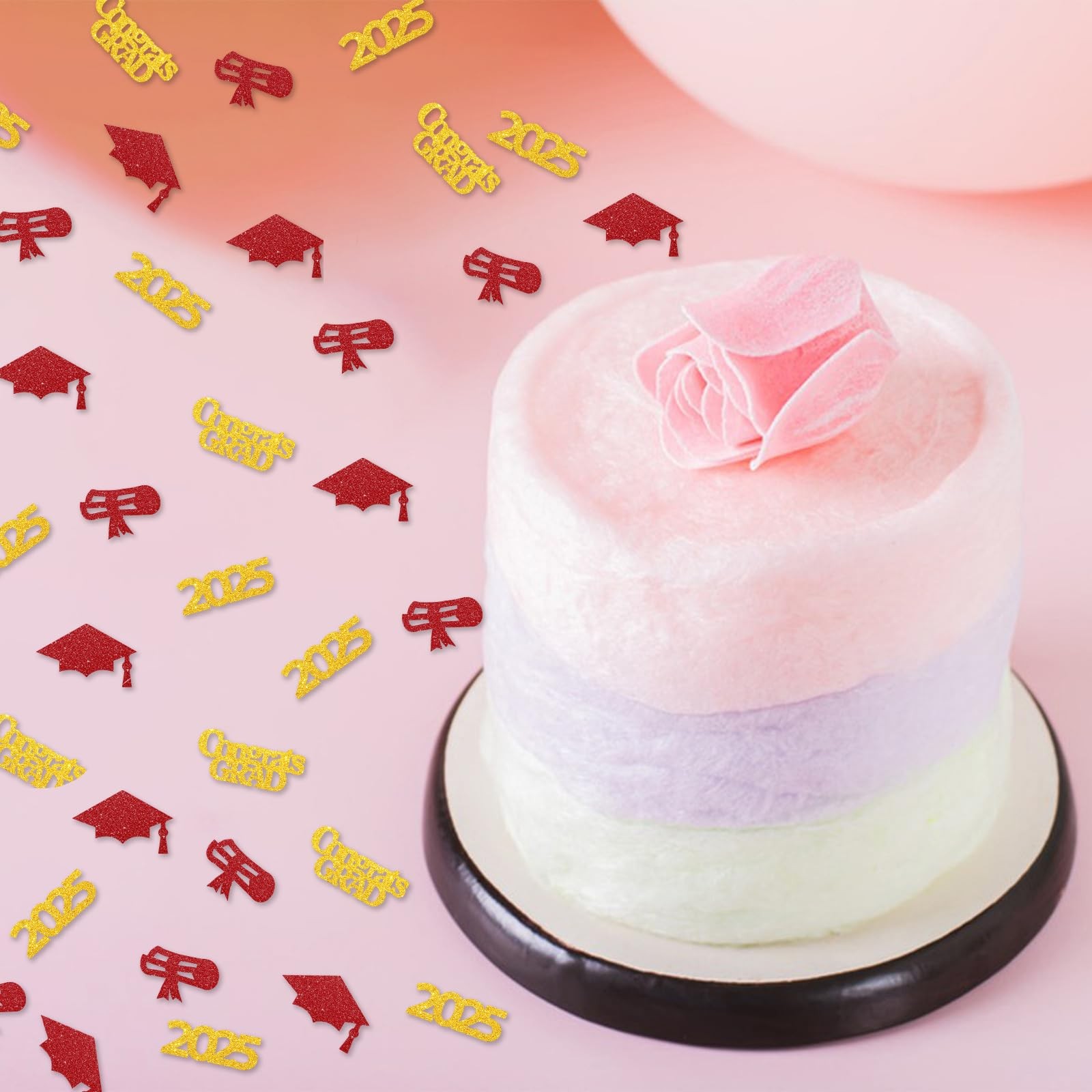 120 PCS Congrats Grad Confetti 2025 Graduation Class Of 2025 Paper Scatter