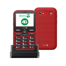 Doro Leva L10 Rouge Téléphone Senior 4G SOS Grand Écran Socle Chargeur