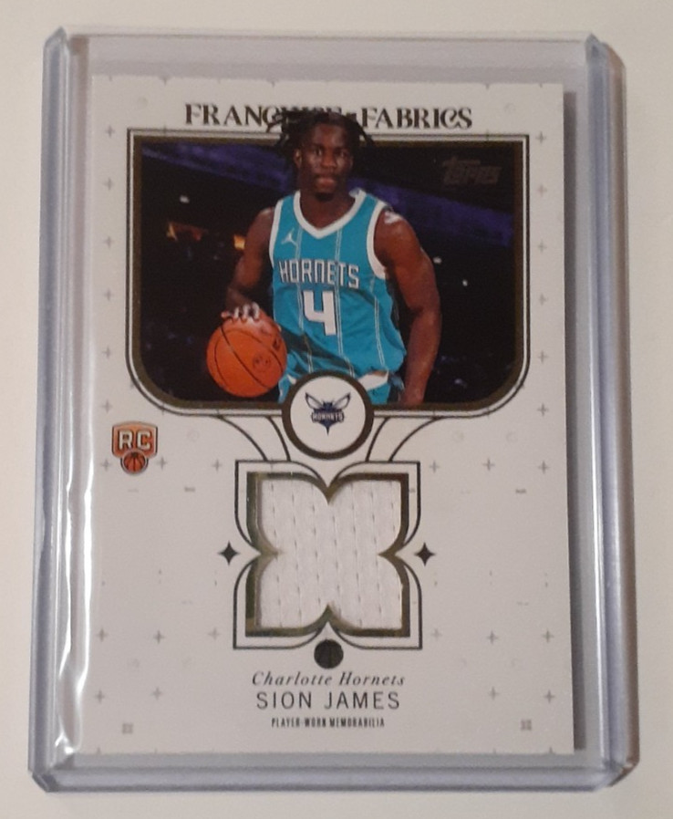 Sion James 2025-26 Topps Basketball Franchise Fabrics Rookie Relic Card #FF-SJ
