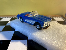 Vintage Aurora Slot Car HO Vibrator Corvette Convertible Blue/Tan Interior 1543