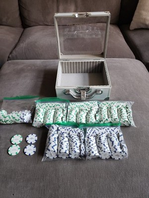 Patron Tequila Poker Chip Set Display Case Promo Casino Set Over