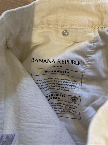 Banana Republic Größe 32/12 Ecru Elfenbein Knopfleiste 4" hoher Bund Shorts Damen - Bild 6 von 10