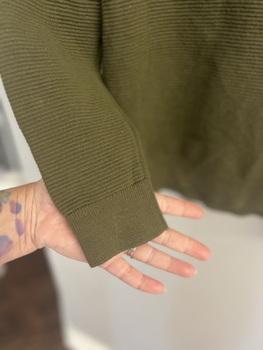 Zara Kids Green Ribbed Knit Sweater Sz 10 140 ZK LMNTS Utility Patch Pullover - Picture 5 of 8