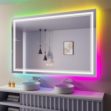 ISTRIPMF 60x30 Inch LED Bathroom Mirror with Lights,Shatterproof,Memory