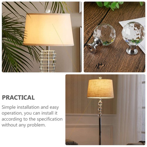 Paquete de 2 perillas decorativas con perilla de tapa de acabado de lámpara de cristal para soporte de pantalla - Imagen 11 de 12