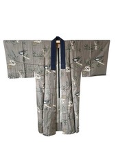 Vintage silk Juban mens,Brown kimono robe,kimono coat,vintage,Traditional art