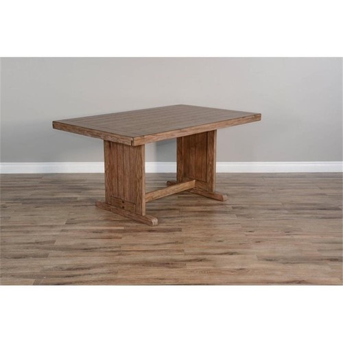 Pemberly Row Farmhouse Wood Breakfast Nook Set in Taupe Brown - Picture 8 of 11