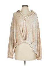 Skies Are Blue Women Brown Long Sleeve Blouse S