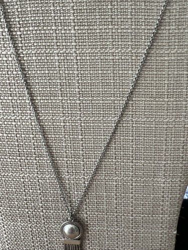 Lucky brand silver tone chain tassel 31" pendant necklace Beautiful - Picture 5 of 8