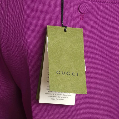 GUCCI- Pantalón Púrpura Lana y Terciopelo 2022 Nuevo con Etiquetas, Cintura 34 - Imagen 7 de 7