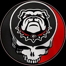 (2) Georgia Bulldogs Grateful Dead Stealie Skull Vinyl Stickers 4x4 Car Decals
