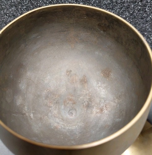 Vintage 4er Set hoch 11" & 8" Messing Kelche Patina Weingläser Tassen - Bild 11 von 11