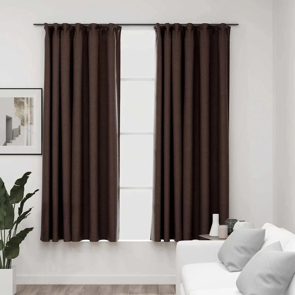 Curtains Look Damned Hooks 2pcs 140x175cm Taupe