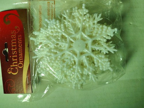 Copo de nieve (4 pulgadas) adorno de Navidad (paquete de 12) precio por paquete de 2 - Imagen 2 de 5