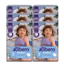 120 x Libero Comfort 7 (16-26kg) | Extra Large open Nappies | 6 Packs of 20