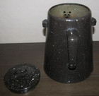 Vintage Black White Speckled Enamelware Coffee Pot 10 Cup Camping Cowboy Coffee — photo 5
