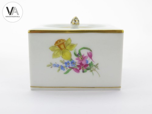 1 Paar Meissen Porzellan zwei Tintenfässchen bunte Blumen 1972 3. Wahl - Bild 4 von 13