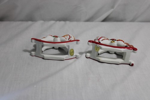 2 Vintage Ceramic Rocking Horse Mini Candle Holders - Picture 4 of 4