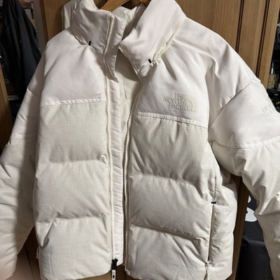 Men's The North Face White Dune RMST Steep Tech Nuptse 700 Down Jacket XL
