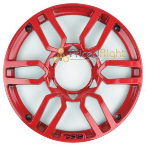 DS18 Pro Universal 8 Inch Plastic Speaker Grill Cover Red Set of 2