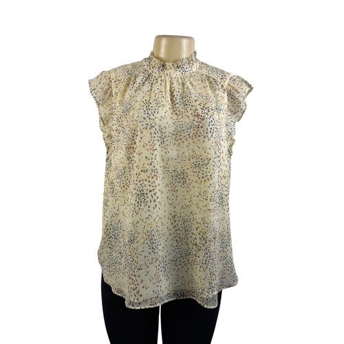 Loft ärmellose Damenbluse elfenbeinfarben mehrfarbig Polyester Rüschen Größe L - neu - Bild 1 von 10