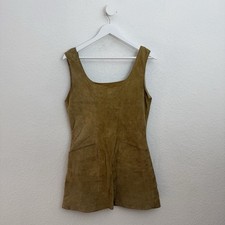 Hallhuber Minikleid Leder Braun Damen Gr. S/M