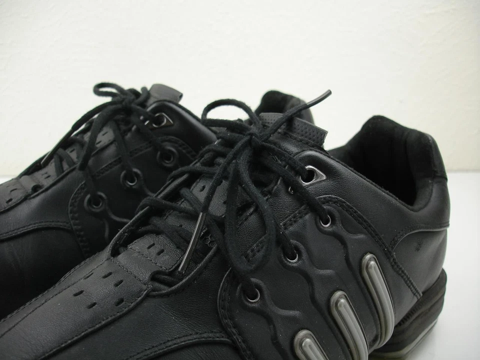 Zapatos de golf para hombre 14 M Adidas Tour 360 de cuero negro ajuste 3D espuma adipreno tacos Foto 4 de 4